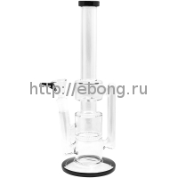 Бонг стекло Recycle with HoneyComb h=310мм Black Leaf 2018103-35