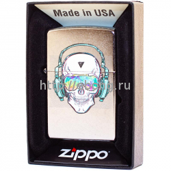 Зажигалка Zippo 29855 Skull Headphone Бензиновая
