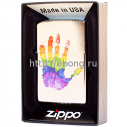 Зажигалка Zippo 200 Rainbow Hand Print Design