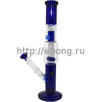Бонг стекло Blue Double Barrel h=380 мм Grace Glass G1688BL