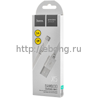 Кабель Hoco USB Type-C X5 Bamboo (100см) Белый