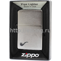 Зажигалка Zippo 200PL Brushed Chrome Бензиновая (для трубок)