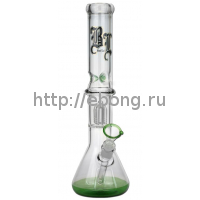 Бонг стекло Зеленое Дно Percolator Black Leaf Icebong 261817-37
